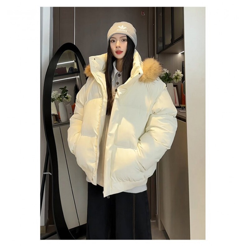 现货 加厚保暖可拆卸毛领棉衣男女冬季外套情侣棉服MY88/P110图片