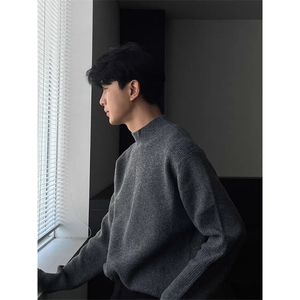 现货套头毛衣男士秋冬保暖提花纹理百搭毛衫休闲针织衫LM8288-P53图片