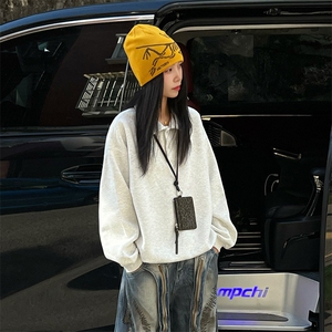 抖音得物高品质二开 25秋冬美式高街结构设计POLO翻领卫衣外套W77图片