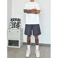 夏季痞帅冰丝薄款褶皱五分裤男高级感潮短裤DK2202特批25控48，男装牛仔裤，星座417-3