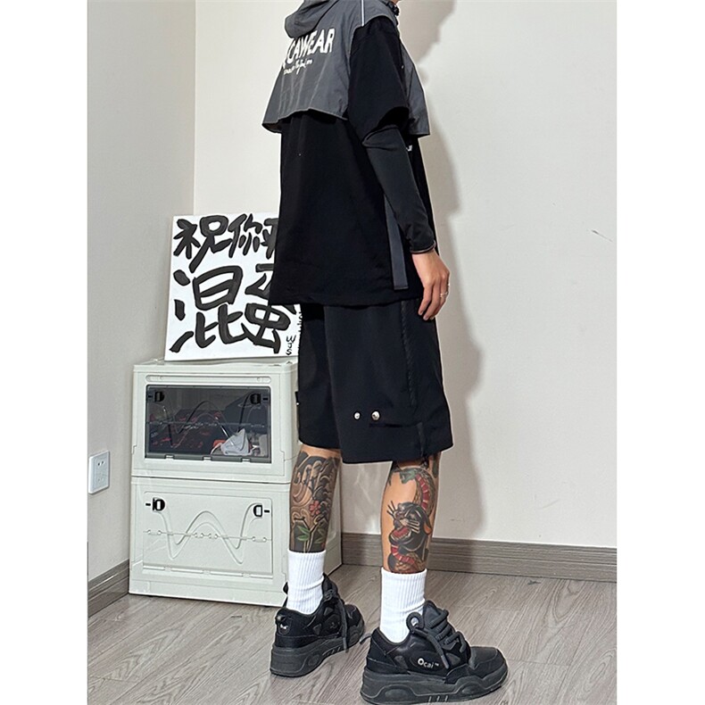 港风 抖音品质冲锋裤短裤五分裤休闲裤工装裤A014-DY2321-P55控78图片