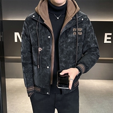 假两件连帽羽绒服男款冬季2025新款修身外套C317-Y5515-P215，男装羽绒服，电商C317