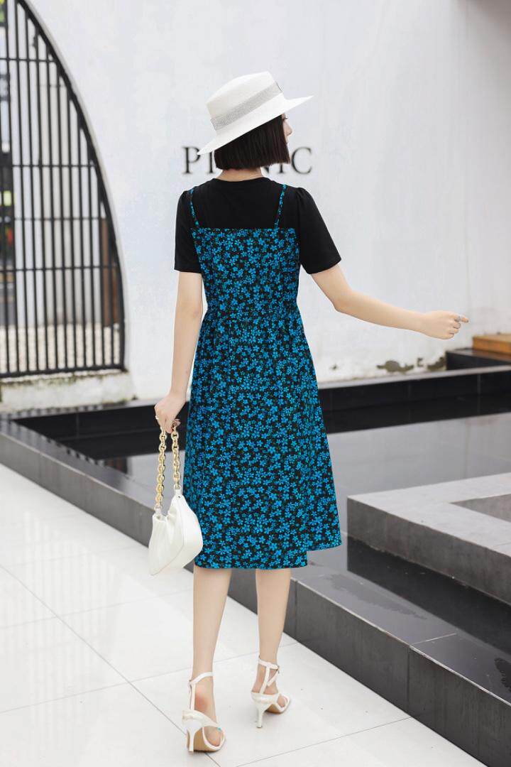 ［现货］假两件碎花连衣裙，补单款，你值得拥有！，女装连衣裙，友一有二