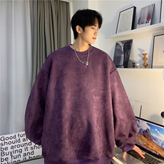 麂皮绒秋季新款宽松潮流落肩袖圆领卫衣上衣JK23310-特批30控48，男装卫衣，星座605(原A050)