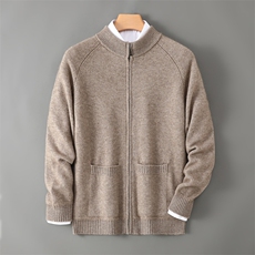 2025时尚百搭通勤简约休闲插肩开衫，男装羊绒开衫，蒙亿羊绒