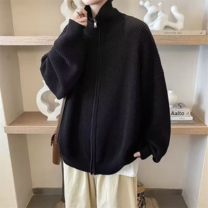 针织开衫外套男秋冬季装拉链毛衣春秋款休闲立领上衣M56533-p57图片