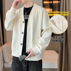 潮流宽松毛衣百搭休闲针织开衫外套KS2350-P45加绒55图片
