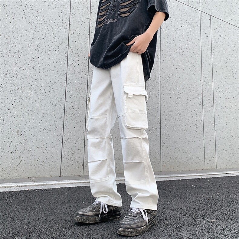 港风美式高街多口袋工装直筒牛仔裤男潮insXZ213-K60647-P75控88,男装牛仔裤,星座213