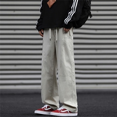 潮牌日系直筒休闲裤男士春夏秋季新款宽松阔腿工装裤子男A223/P45，男装工装外套，星座506