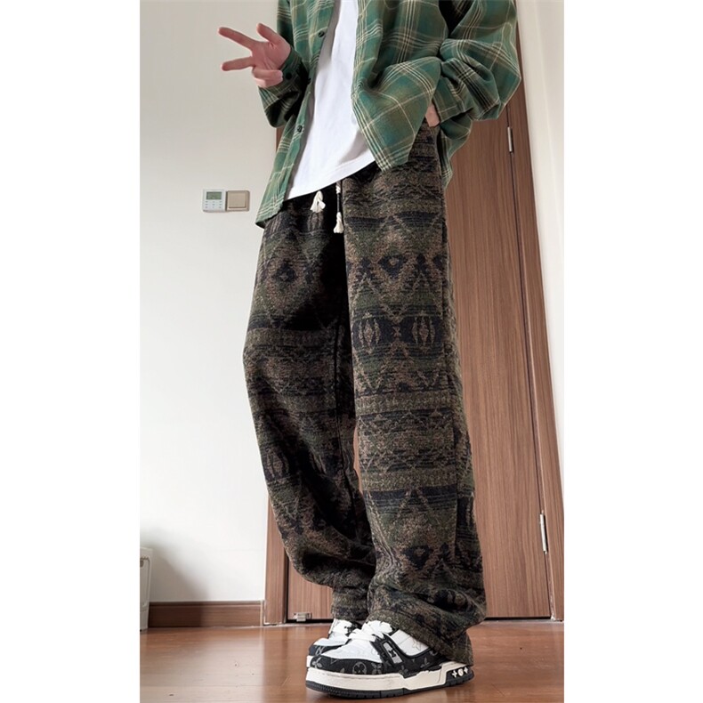 02潮民族风宽松直筒休闲裤复古高街休闲裤XZ211-1-K2445-P60，男装民族服装，星座211-1