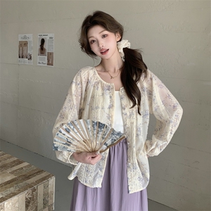 少女风蕾丝碎花衬衫半身裙套装女夏减龄独特漂亮多巴胺穿搭两件套图片