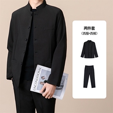 黑色西装+黑色西裤
