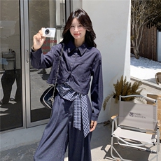 新款！大量！格子吊带牛仔三件套2C133-8969-P170-K238，女装套装/套裙，2C133