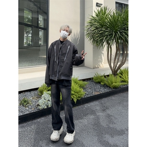 自家图，博主风cleanfit外套男短款撞色美式飞行员夹克JK2407-P95