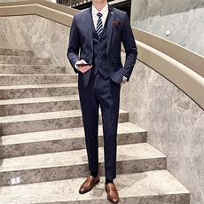 西服套装男西装男士商务休闲职业装修身新郎伴郎结婚三件套礼服潮，男装西服套装，星座505-2（原电商A260-1)