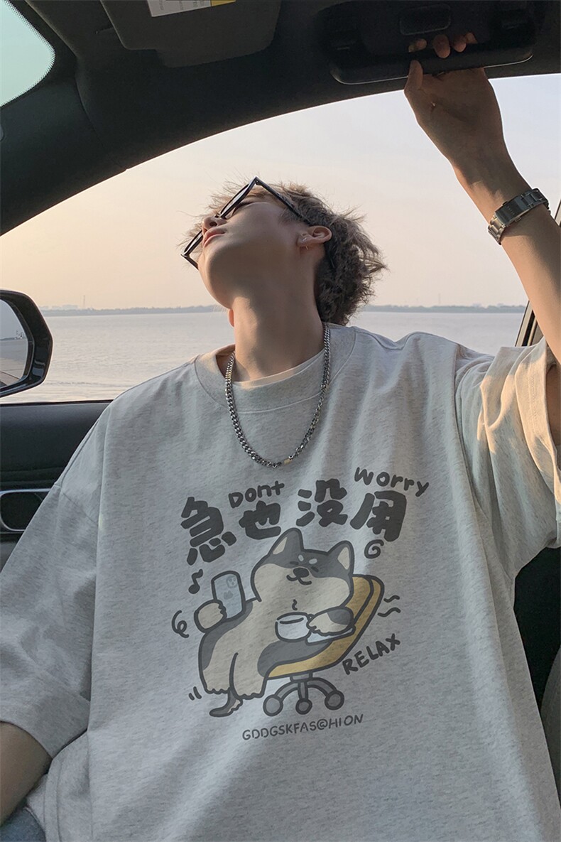 已注册/夏季外景复古重磅青年短袖T恤男潮宽松打底衫DT00137/P25,男装T恤,电商B316