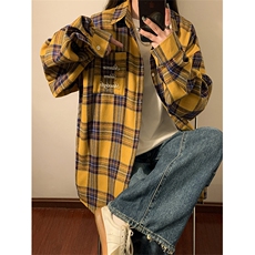 春秋季衬衫新款宽松休闲男女同款衬衣XZ102B-1-CS2512P45，男装衬衫，星座102B-1