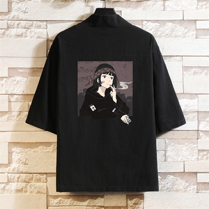 HF59122-P40风汉服男开衫外套七分袖道袍砖墙挂拍
