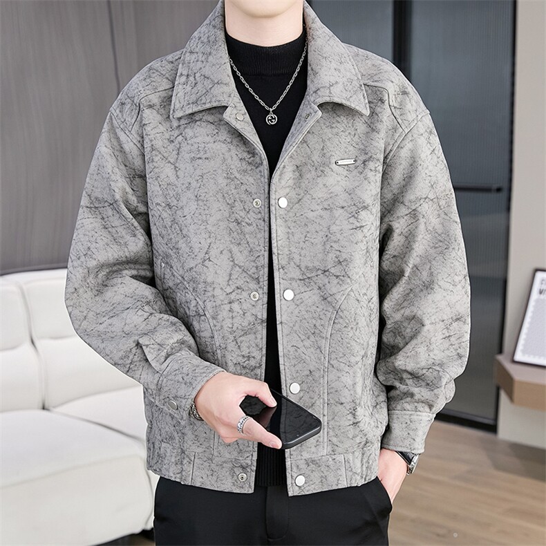 高品质翻领扎染毛呢大衣外套夹克，男装毛呢大衣，星座1206（原A206）