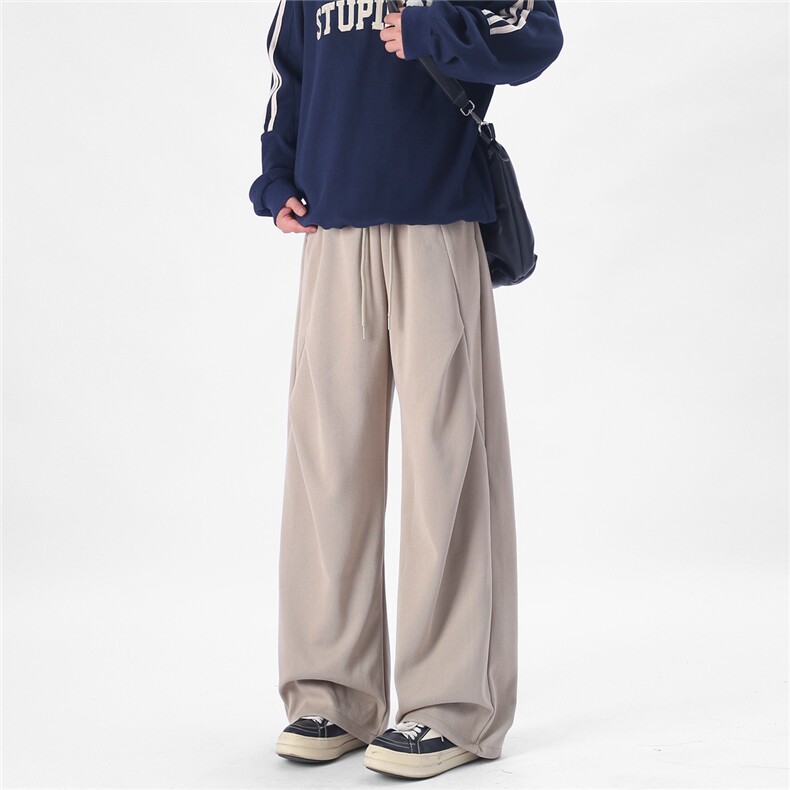 主推现货A429-YK337特批45秋冬欧棉绒褶皱设计柔软保暖休闲裤，男装棉衣，电商A429