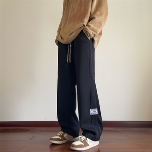 秋季 直筒裤重磅菠萝格宽松直筒大码百搭休闲裤ZK50*P25图片