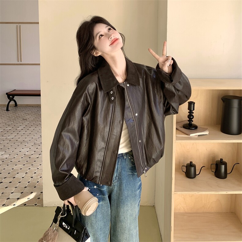 已出大货【26春新款】皮衣外套2D001-6767-P165-K268,女装短外套,2D001