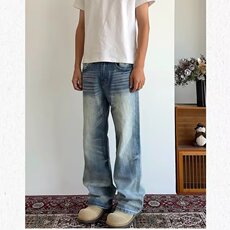 网图老钱风cleanfit直筒牛仔裤CK811/特P46，男装牛仔裤，电商B350