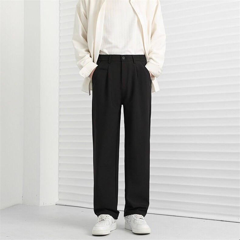 垂坠感西裤男款秋季港风高级感痞帅大码宽松直筒裤子K35/P44，男装西裤，星座506