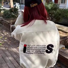自主米白色is三宅飞行夹克外套棉服vibe风格秋冬单品，男装夹克，星座1210-1