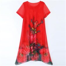 高端休闲遮肚大码连衣裙2024新款休闲妈妈裙子洋气潮简单而不简约，女装连衣裙，缘衣格