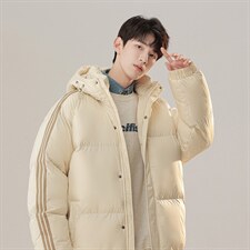 冬季港风三条杠撞色连帽棉衣加绒加厚拼色加厚棉衣外套MY6088P90，男装棉衣，电商A128