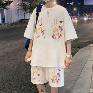 套装！华夫格套装短袖T恤短裤男 HTZ529-特p：38图片