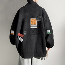 麂皮绒夹克男大码立领褂子外套JK85121-P68加绒款-P78，男装夹克，电商A040