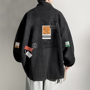 麂皮绒夹克男大码立领褂子外套JK85121-P68 加绒款-P78图片