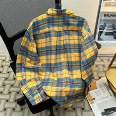 高品质春款男长袖衬衫格子条纹衬衣纯棉休闲外套CS262P40，男装衬衫，星座1013-1