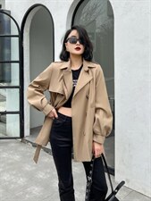 2022#春季风衣系列 货号6028SML，女装风衣，序儿