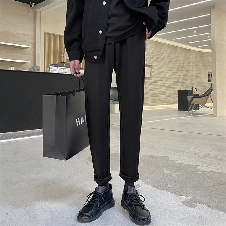 男士休闲裤轻熟韩版修身微弹男裤常规素版西裤1412-2/688/P58，男装西裤，星座1412-2