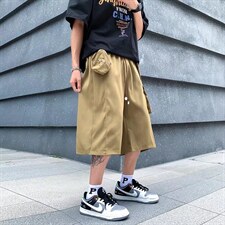 男夏季潮流时尚休闲短裤六七分裤子卡其K205P35图片