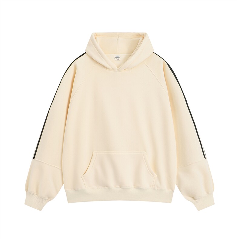 三条杠织带宽松连帽潮牌卫衣加绒D328-WY699-P50特65棉35聚酯纤维,男装卫衣,电商D328