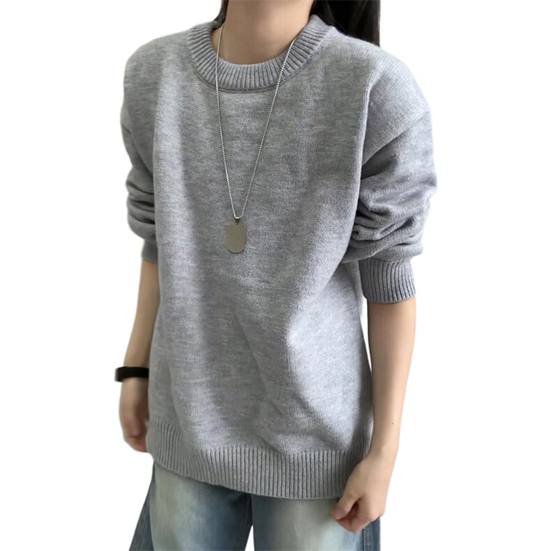 重磅秋冬男女纯色打底针织衫圆领套头半高领毛衣美式复古休闲上衣,男装T恤,电商A443