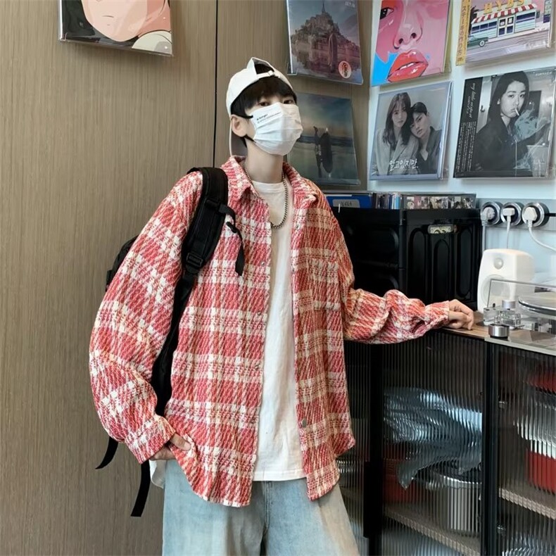 春秋新款男士复古燕尾小香风编织衬衫网红夹克外套男JK567/P52,男装夹克,星座506