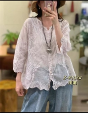 2025时尚百搭简约炒色棉纱开衫，女装衬衫，湘姗