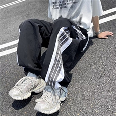 条纹休闲降落伞兵裤男女宽松阔腿运动速干薄款工装裤K8254，男装工装外套，星座1116A-1（原606A）