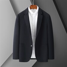时尚潮流宽松无痕上衣西服中年男士新款商务休闲男装百搭免烫外套，男装西服，电商B212（原钱塘6029）
