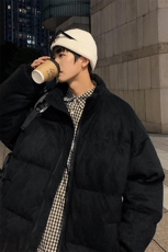 港风麂皮绒棉服男冬新款情侣棉衣外套加厚棉袄羽绒服MY8805-P68，男装棉衣，星座205-1