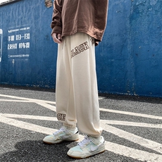 2024秋冬新款港风撞色字母印花宽松束脚休闲裤运动裤K231-P45，男装休闲裤，星座914-3
