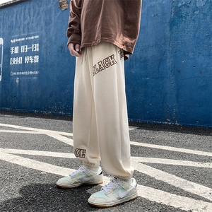 2024秋冬新款 港风 撞色字母印花宽松束脚休闲裤运动裤K231-P45图片