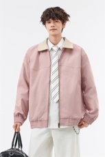 秋冬翻领拼色夹克多色可选痞帅百搭情侣外套J595005TP70，男装夹克，电商A247