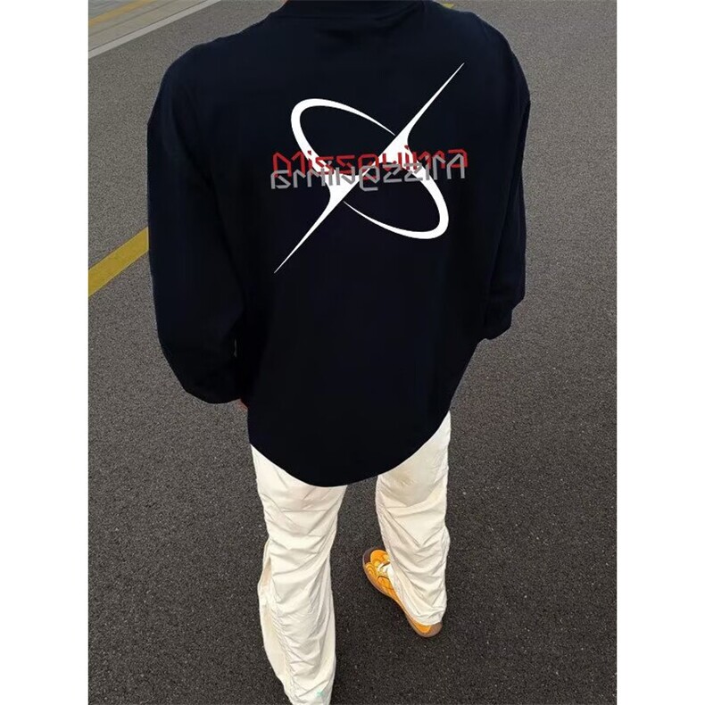 1506/QS1330/P35印花秋冬卫衣男新款圆领宽松上衣chic港风潮流,男装卫衣,星座1506
