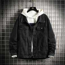 jk920-p65M-5XL网格ins牛仔夹克拉链破洞大码男日系CITYBOY，男装夹克，星座103A